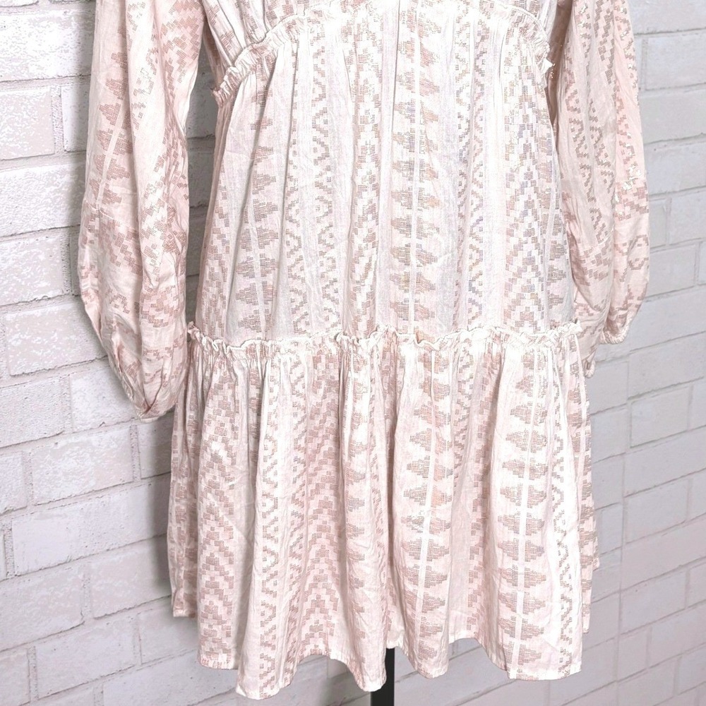 Blue Island Boho Babydoll Dress Size Small Peasant Coastal Beach Euro Summer - Picture 3 of 14